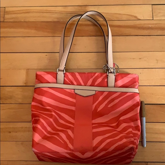 Coach Zebra Print Light and Dark Pink Tote - Picture 8 of 8